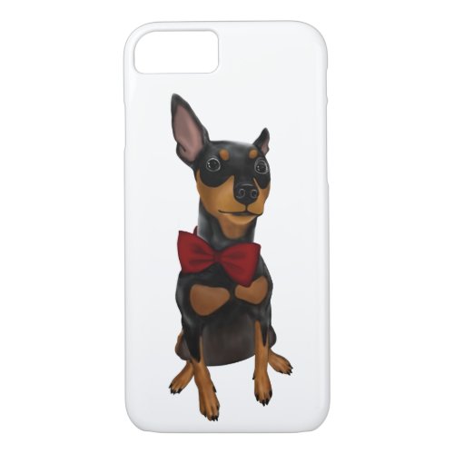 Miniature Pinscher Min Pin with Bow iPhone Case