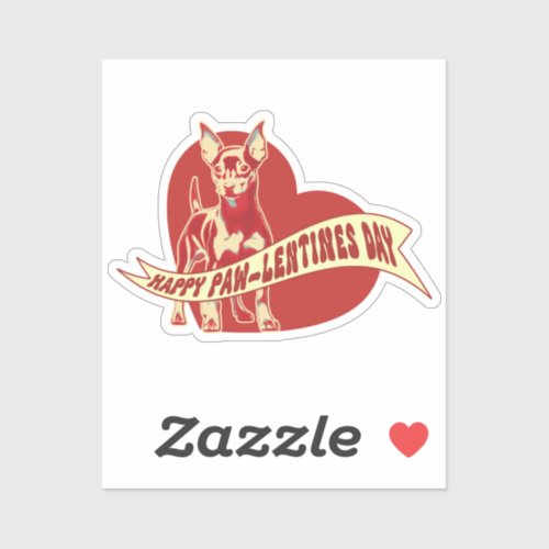 Miniature Pinscher Mini_Pin Pawlentines Day  Sticker