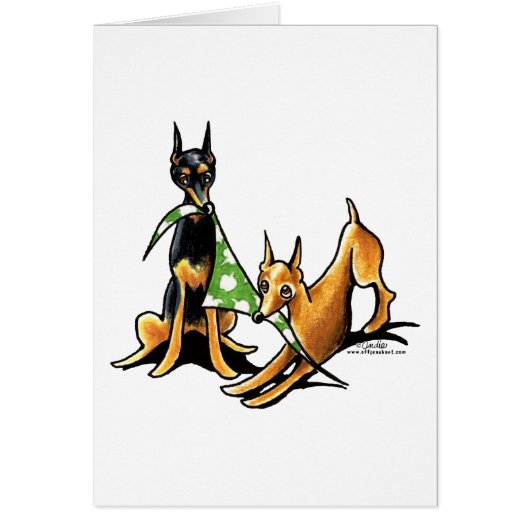 Miniature Pinscher n Apples Cards (Front)