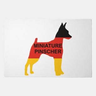 Miniature Pinscher Name Flag Silhouette Doormat