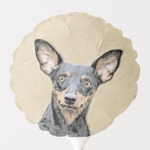 Miniature Pinscher Painting Cute Original Dog Art Balloon