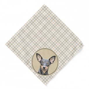 Miniature Pinscher Painting Cute Original Dog Art Bandana