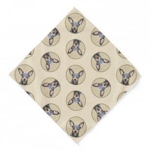 Miniature Pinscher Painting Cute Original Dog Art Bandana