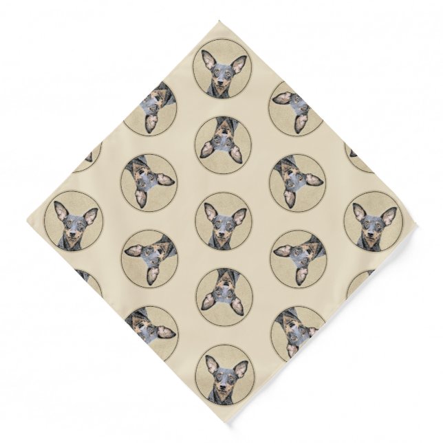 Miniature Pinscher Painting Cute Original Dog Art Bandana (Front)