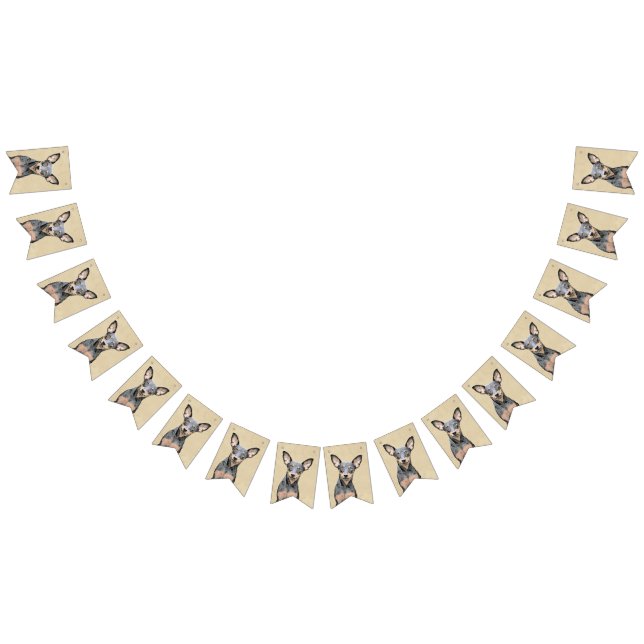 Miniature Pinscher Painting Cute Original Dog Art Bunting Flags (All)