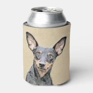 Miniature Pinscher Painting Cute Original Dog Art Can Cooler