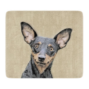Miniature Pinscher Painting Cute Original Dog Art Cutting Board