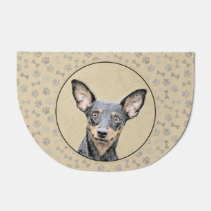 Miniature Pinscher Painting Cute Original Dog Art Doormat