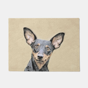 Miniature Pinscher Painting Cute Original Dog Art Doormat