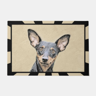 Miniature Pinscher Painting Cute Original Dog Art Doormat