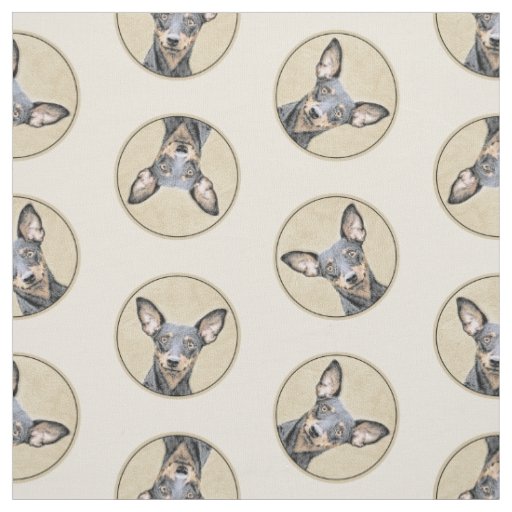 Miniature Pinscher Painting Cute Original Dog Art Fabric