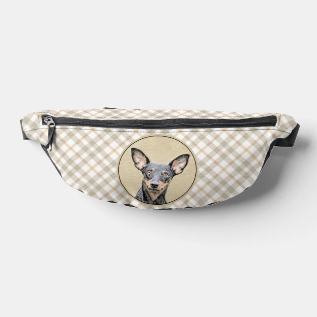 Miniature Pinscher Painting Cute Original Dog Art Fanny Pack (Lay Down)