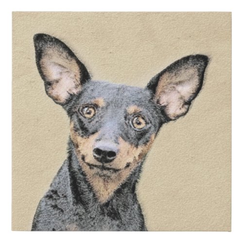 Miniature Pinscher Painting Cute Original Dog Art Faux Canvas Print