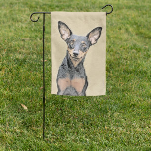 Miniature Pinscher Painting Cute Original Dog Art Garden Flag