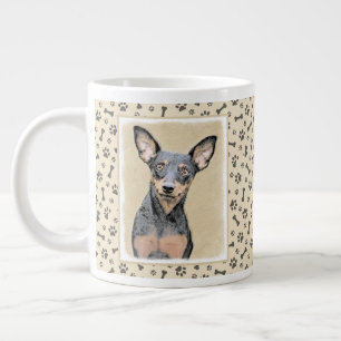 Miniature Pinscher Painting Cute Original Dog Art Giant Coffee Mug