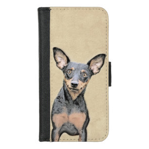 Miniature Pinscher Painting Cute Original Dog Art iPhone 8/7 Wallet Case