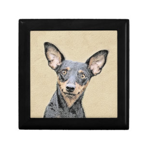 Miniature Pinscher Painting Cute Original Dog Art Jewelry Box
