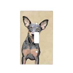 Miniature Pinscher Painting Cute Original Dog Art Light Switch Cover