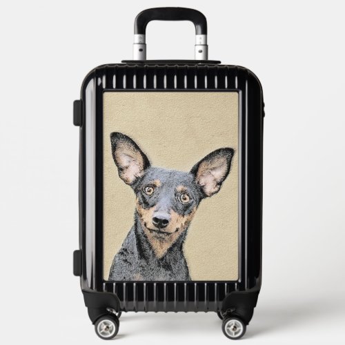 Miniature Pinscher Painting Cute Original Dog Art Luggage