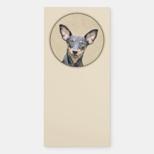 Miniature Pinscher Painting Cute Original Dog Art Magnetic Notepad