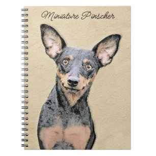Miniature Pinscher Painting Cute Original Dog Art Notebook