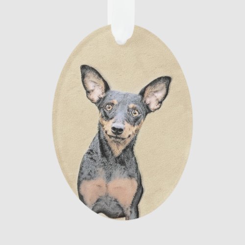 Miniature Pinscher Painting Cute Original Dog Art Ornament