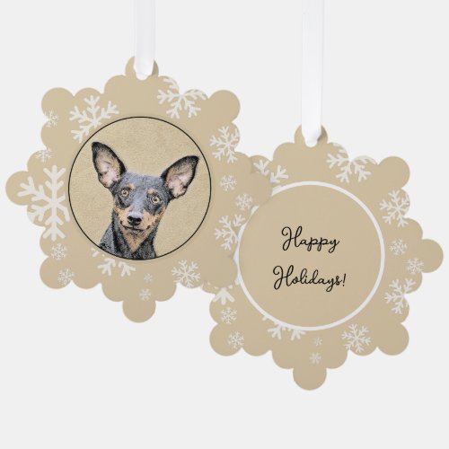 Miniature Pinscher Painting Cute Original Dog Art Ornament Card