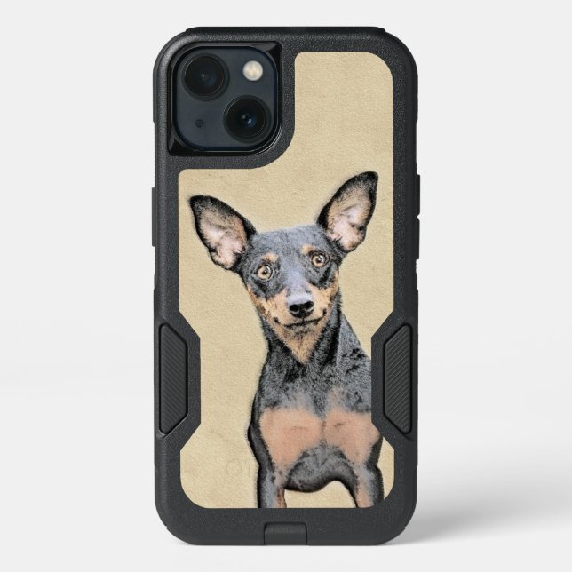 Miniature Pinscher Painting Cute Original Dog Art Otterbox iPhone Case (Back)