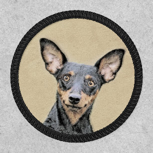 Miniature Pinscher Painting Cute Original Dog Art Patch
