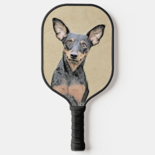 Miniature Pinscher Painting Cute Original Dog Art Pickleball Paddle