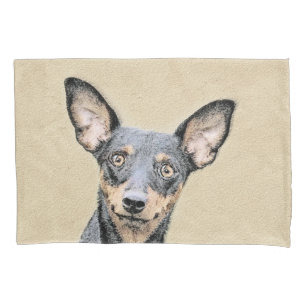 Miniature Pinscher Painting Cute Original Dog Art Pillow Case