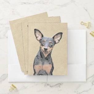Miniature Pinscher Painting Cute Original Dog Art Pocket Folder