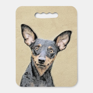 Miniature Pinscher Painting Cute Original Dog Art Seat Cushion