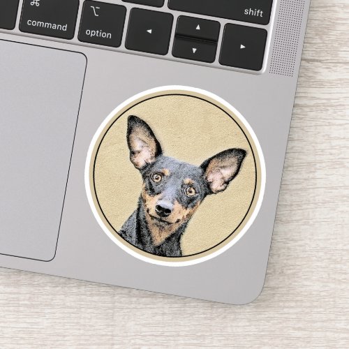 Miniature Pinscher Painting Cute Original Dog Art Sticker