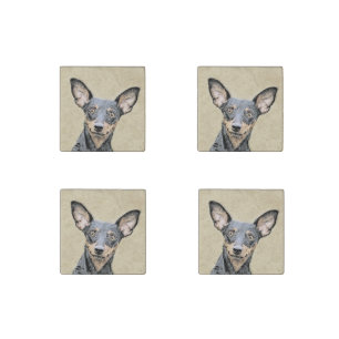 Miniature Pinscher Painting Cute Original Dog Art Stone Magnet