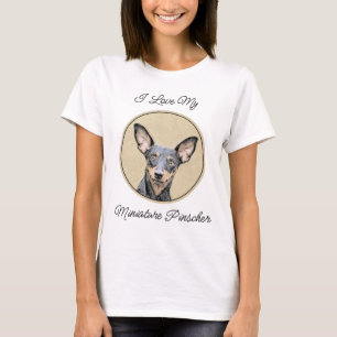 Miniature Pinscher Painting Cute Original Dog Art T-Shirt