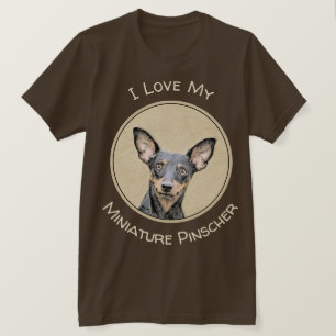Miniature Pinscher Painting Cute Original Dog Art T-Shirt
