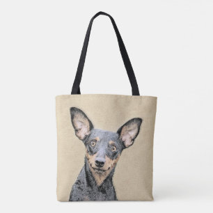 Miniature Pinscher Painting Cute Original Dog Art Tote Bag