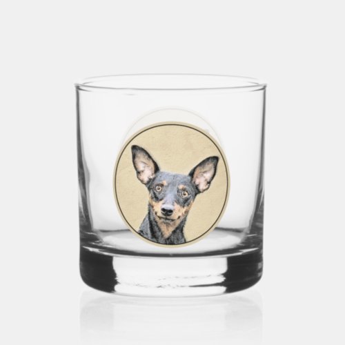 Miniature Pinscher Painting Cute Original Dog Art Whiskey Glass