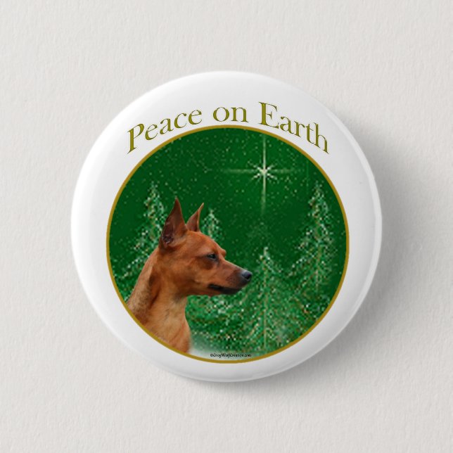 Miniature Pinscher Peace Button (Front)