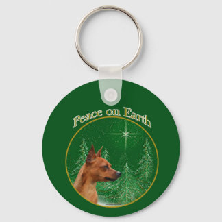 Miniature Pinscher Peace Keychain