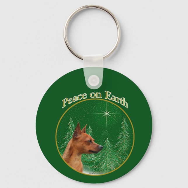 Miniature Pinscher Peace Keychain (Front)