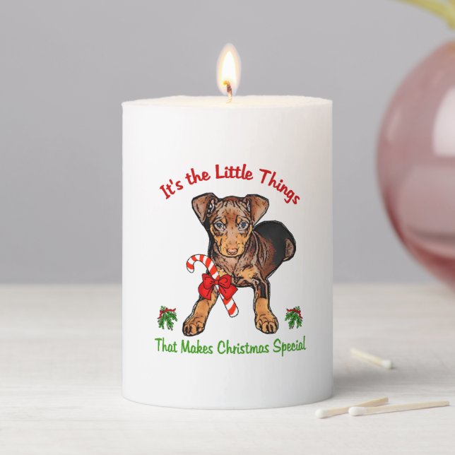 Miniature Pinscher Pillar Candle (In Situ)