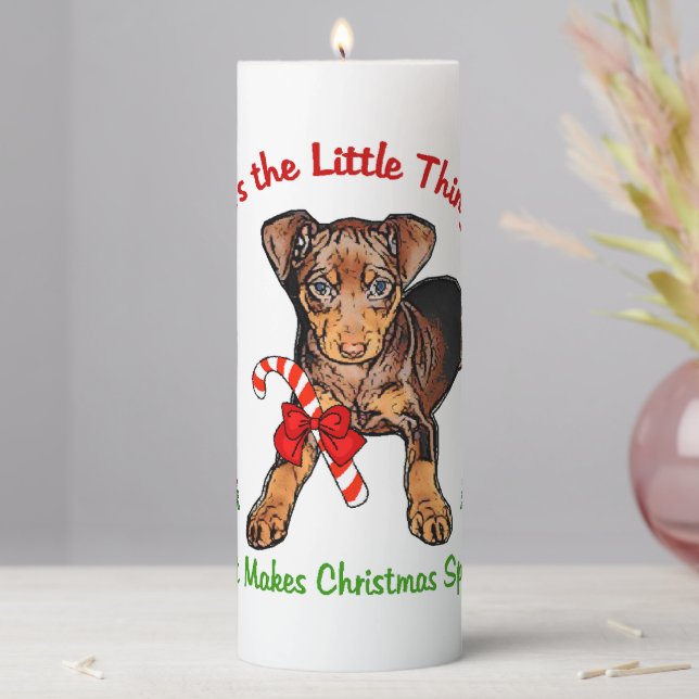 Miniature Pinscher Pillar Candle (In Situ)