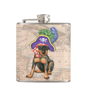Miniature Pinscher Pirate Flask