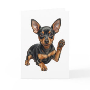 Miniature Pinscher Puppy Min Pin Dog Dad Mom Hello Card