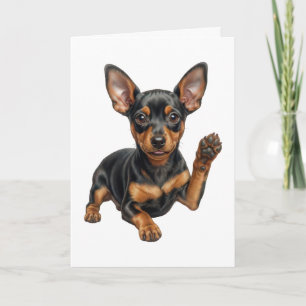 Miniature Pinscher Puppy Min Pin Dog Dad Mom Hello Card