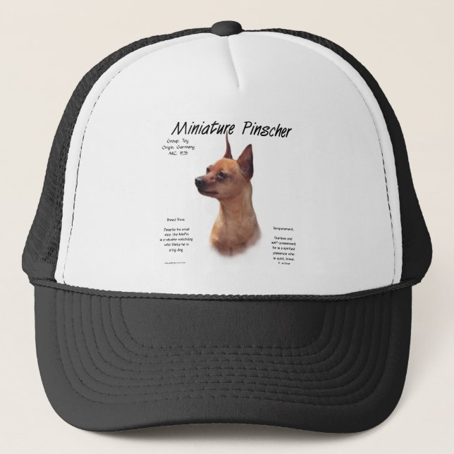 Miniature Pinscher (red) History Design Trucker Hat (Front)