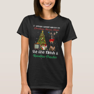 Miniature Pinscher Reindeer Christmas Tree Ornamen T-Shirt