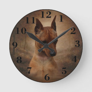 Miniature Pinscher Round Clock